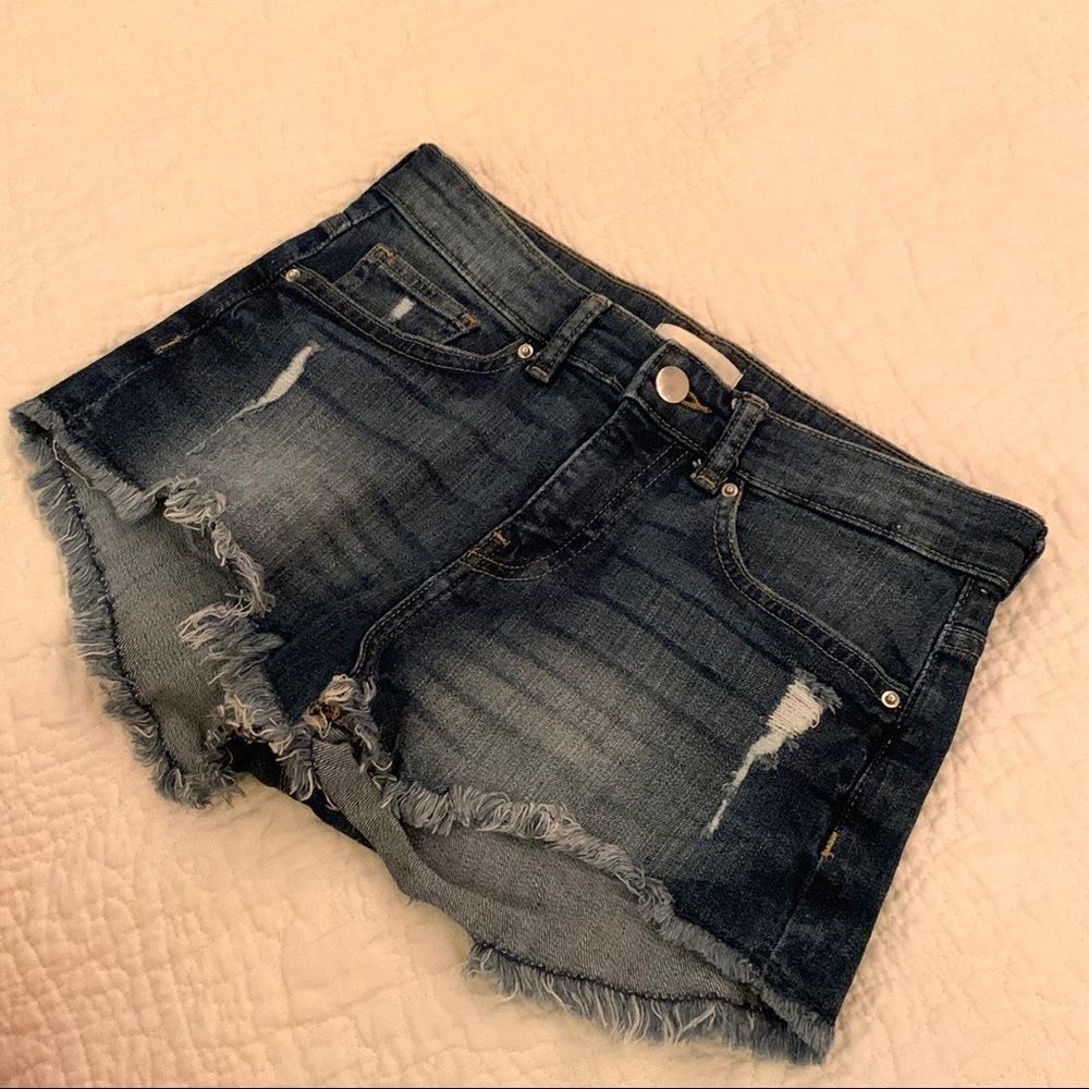 H&M Denim Jean Cutoff Shorts 5 Pocket Size 2
